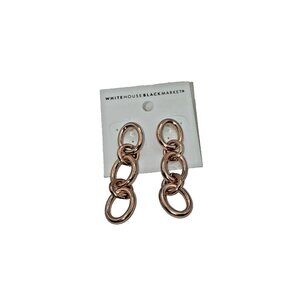 White House Black Market Rose Gold Chain Dangle 2-1/4" BOHO Earrings MSRP $28